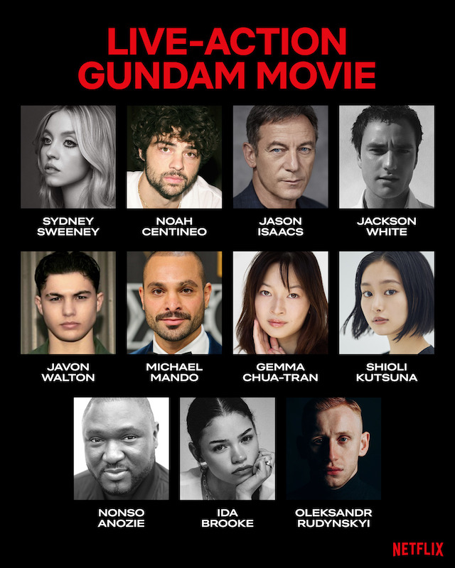 47年の歴史を経てついに起動 『ガンダム』初実写映画化が決定！シドニー・スウィーニー、ノア・センティネオらキャスト発表